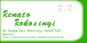 renato rokosinyi business card